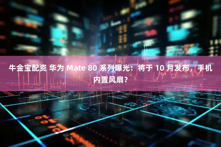 牛金宝配资 华为 Mate 80 系列曝光：将于 10 月发布，手机内置风扇？